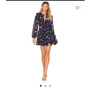LOVERS + FRIENDS LANA DRESS IN NAVY STAR PRINT